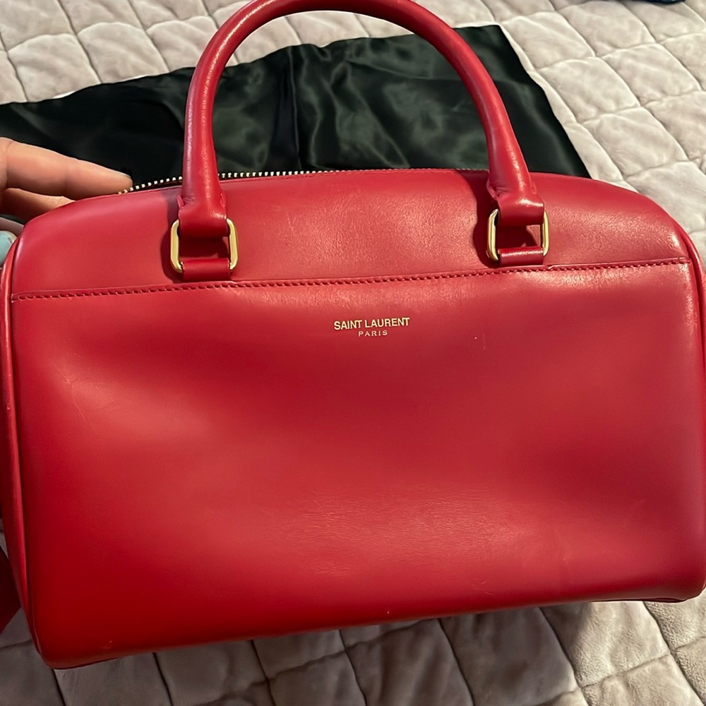 Saint Laurent Baby Duffel Leather Red